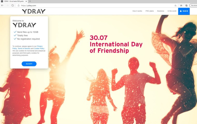 Ydray amplía su servicio gratuito de envío de archivos online hasta los 10 Gb
